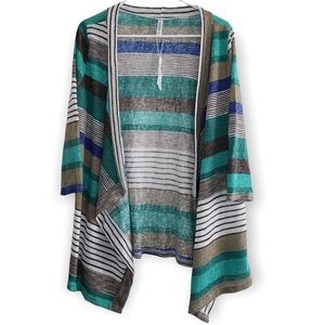 New Dearcase Women's Size S Small 3/4 Sleeve Cardigan Sweater Multicolored